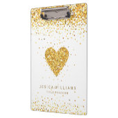 Gouden Glitter Valentijnse Hart & Tekst Klembord (Links)