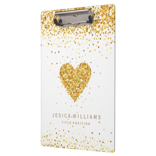 Gouden Glitter Valentijnse  Hart & Tekst Klembord (Links)