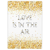 Gouden Glitter Valentijnse Hart & Tekst Klembord (Achterkant)