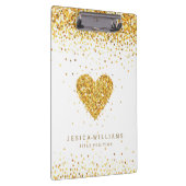 Gouden Glitter Valentijnse Hart & Tekst Klembord (Rechts)