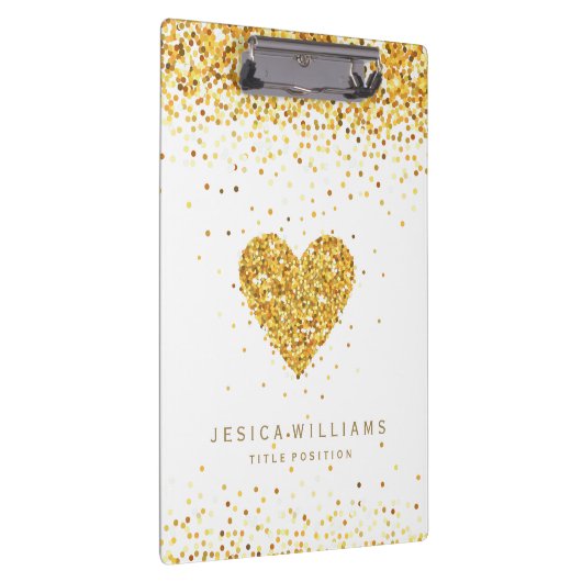 Gouden Glitter Valentijnse  Hart & Tekst Klembord (Rechts)