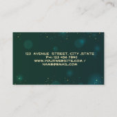 Gouden Glitter Veer Streep Champagne Notaris Groen Visitekaartje (Achterkant)