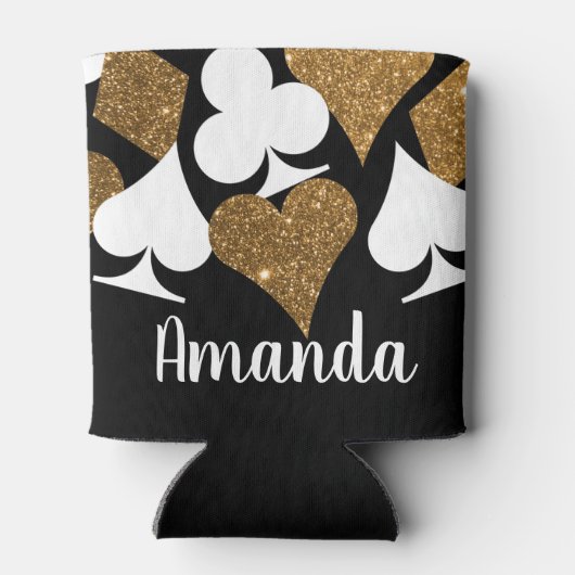 Gouden Glitter Vegas Bride Custom Koelbox Blikjeskoeler (Achterkant)