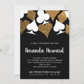 Gouden Glitter Vegas Thema Bachelorette Party Uitn Kaart (Voorkant)