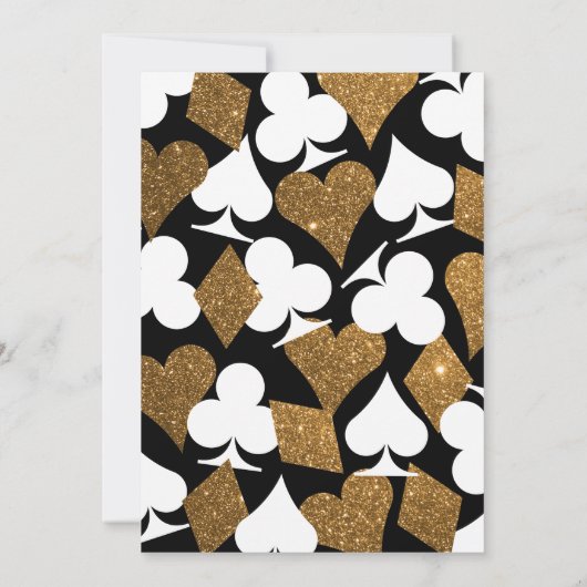 Gouden Glitter Vegas Thema Bachelorette Party Uitn Kaart (Achterkant)