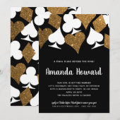 Gouden Glitter Vegas Thema Bachelorette Party Uitn Kaart (Voorkant / Achterkant)