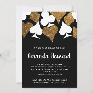 Gouden Glitter Vegas Thema Bachelorette Party Uitn Kaart