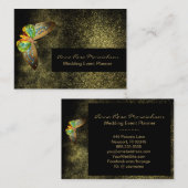 *~* Gouden glitter vergulde vlinder Chic Girly Bla Visitekaartje (Voorkant / Achterkant)