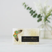 ** Gouden glitter vergulde Waterverf vlinder Visitekaartje (Staand voorkant)