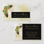 ** Gouden glitter vergulde Waterverf vlinder Visitekaartje (Voorkant / Achterkant)