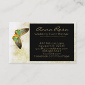 ** Gouden glitter vergulde Waterverf vlinder Visitekaartje (Achterkant)