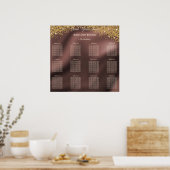Gouden Glitter Verjaardag Alfabetisch Zitplan Poster (Keuken)