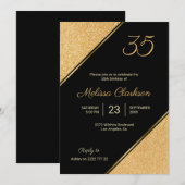 Gouden Glitter Verjaardag Kaart (Voorkant / Achterkant)