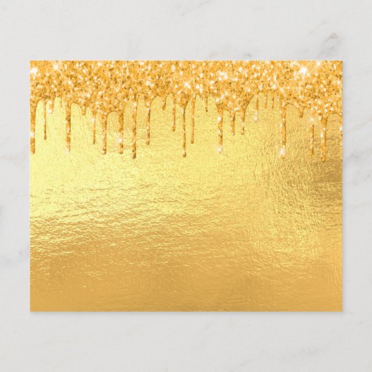 Gouden glitter verjaardag save the date kaart (Achterkant)