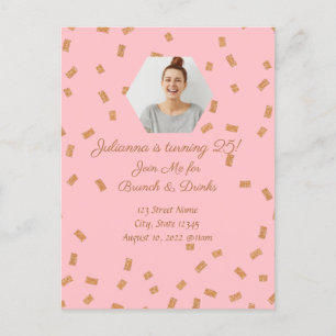 Gouden Glitter Verjaardagsfeest Briefkaart