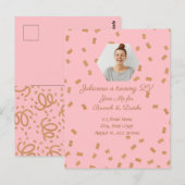 Gouden Glitter Verjaardagsfeestje Briefkaart (Voorkant / Achterkant)