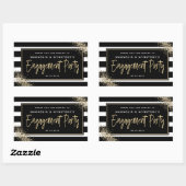 Gouden Glitter Verlovingsfeest Bedankt Rechthoekige Sticker (Vel)