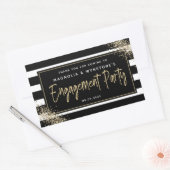 Gouden Glitter Verlovingsfeest Bedankt Rechthoekige Sticker (Envelop)