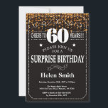 Gouden Glitter Verrassing 60e Verjaardag Uitnodigi Kaart<br><div class="desc">Gouden Glitter Surprise 60ste verjaardag uitnodiging. Witte typografie. Zwart-wit schoolbord achtergrond. Verjaardag voor volwassenen. Verjaardag van Mannen of vrouwen. Kinder jongen of meisje dame tiener Bday Nodig uit. 13e 15e 16e 18e 20e 21e 30e 40e 50e 60e 70e 80e 90e 100e. Elke leeftijd. Voor verdere aanpassing klikt u op de...</div>