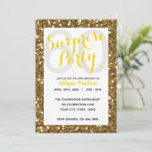 Gouden Glitter Verrassing 60e Verjaardag Uitnodigi Kaart (Staand voorkant)