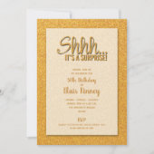 Gouden Glitter VERRASSING Verjaardag Kaart (Voorkant)