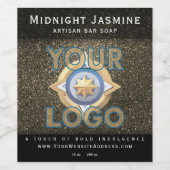 Gouden Glitter Verticale QR-code Professionele Mai Wijn Etiket (Enkel label)