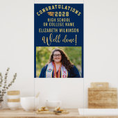Gouden Glitter Vet Schrift Custom Foto Afstuderen Poster (Keuken)