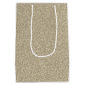 Gouden Glitter VIERT 50 JAAR Elegante Chic Medium Cadeauzakje (Achterkant)