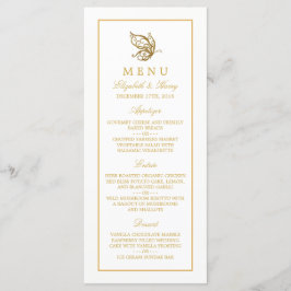  gouden glitter vlinder bruiloft menu
