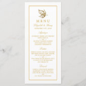  gouden glitter vlinder bruiloft menu (Voorkant)