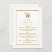  gouden glitter vlinder bruiloft menu (Voorkant / Achterkant)