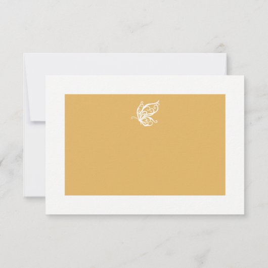  gouden glitter vlinder bruiloft RSVP (Achterkant)