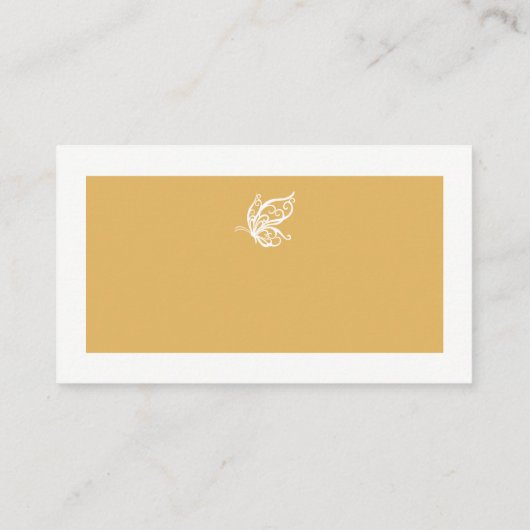 gouden glitter vlinder bruiloft website informatiekaartje (Achterkant)