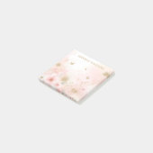Gouden Glitter Vlinder Roze Bloemen Gepersonalisee Post-it® Notes (Schuin)