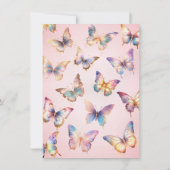Gouden Glitter Vlinder Verjaardag uitnodiging (Achterkant)
