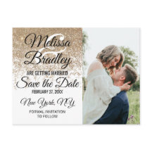 Gouden Glitter Vonken Witte Save the Date