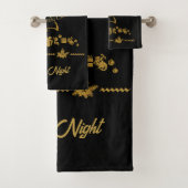 Gouden Glitter Vrolijk Kerstfeest, Kerstman Bad Handdoek (Insitu)