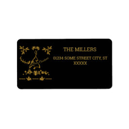 Gouden Glitter Vrolijk Kerstfeest, Kerstman Etiket