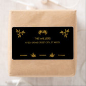 Gouden Glitter Vrolijk Kerstfeest, Kerstman Etiket (Insitu)