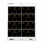 Gouden Glitter Vrolijk Kerstfeest, Kerstman Etiket (Full Sheet)