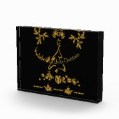 Gouden Glitter Vrolijk Kerstfeest, Kerstman Fotoblokken (Rechts)