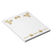 Gouden Glitter Vrolijk Kerstfeest, Kerstman Notitieblok (Schuin)