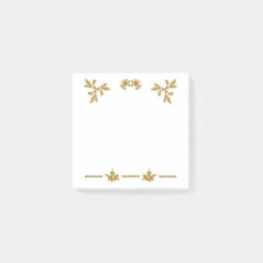 Gouden Glitter Vrolijk Kerstfeest, Kerstman Post-it® Notes (Voorkant)