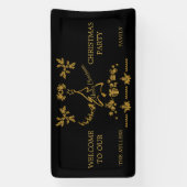 Gouden Glitter Vrolijk Kerstfeest, Kerstman Spandoek (Verticaal)