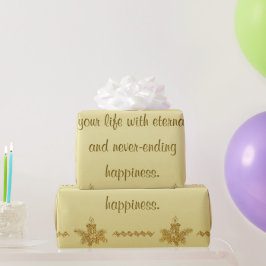 Gouden Glitter Vrolijk Kerstfeest, Sinterklaas op Cadeaupapier