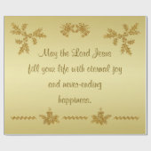 Gouden Glitter Vrolijk Kerstfeest, Sinterklaas op  Cadeaupapier (Vlak)