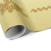 Gouden Glitter Vrolijk Kerstfeest, Sinterklaas op  Cadeaupapier (Rol Hoek)