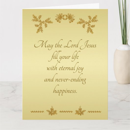 Gouden Glitter Vrolijk Kerstfeest, Sinterklaas op  Kaart (Voorkant)