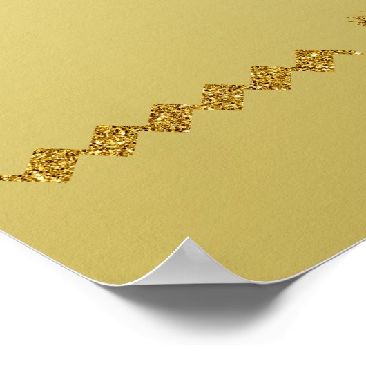 Gouden Glitter Vrolijk Kerstfeest, Sinterklaas op  Poster (Hoek)