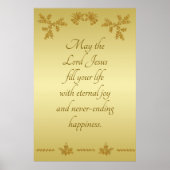 Gouden Glitter Vrolijk Kerstfeest, Sinterklaas op  Poster (Voorkant)